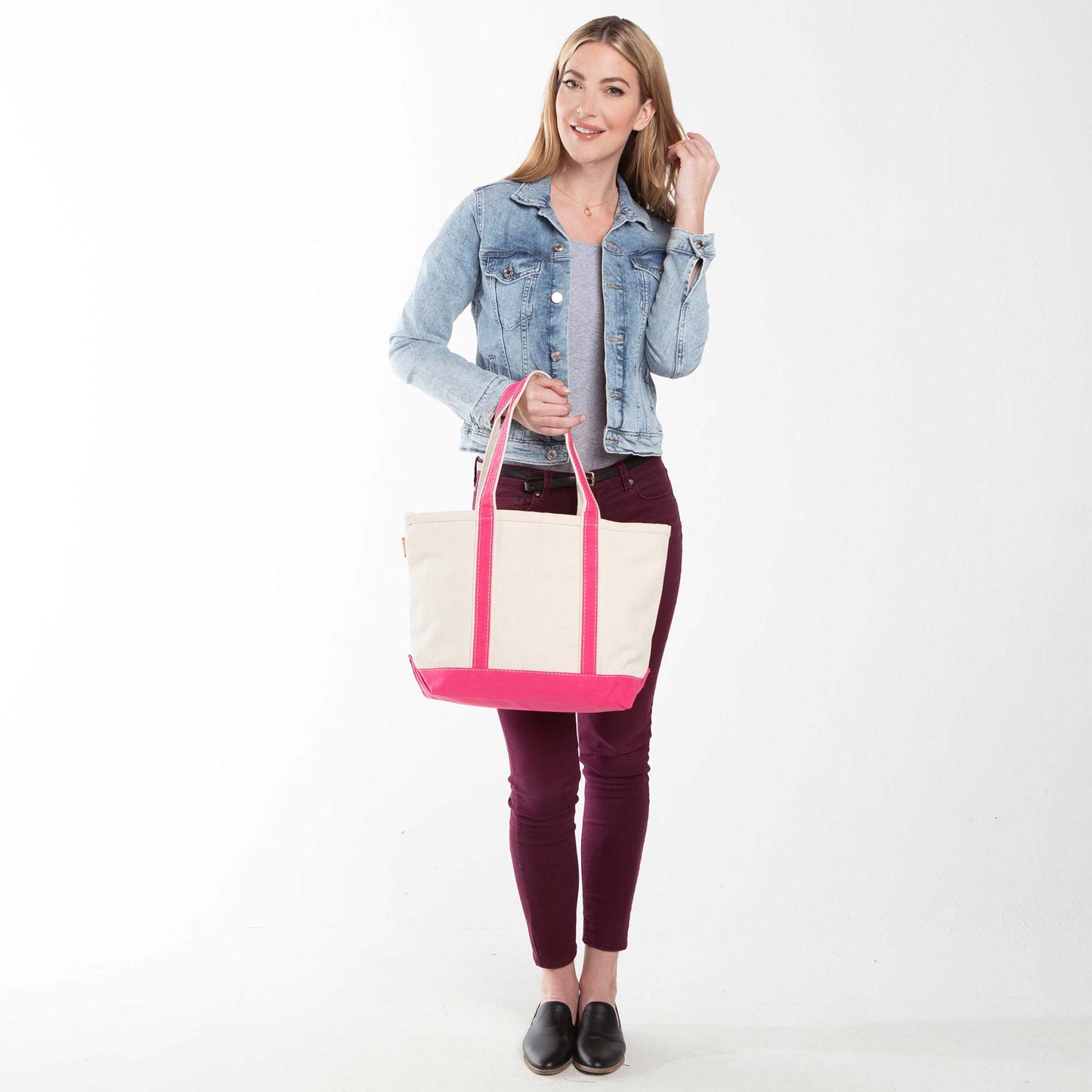 Medium Boat Tote: Hot Pink