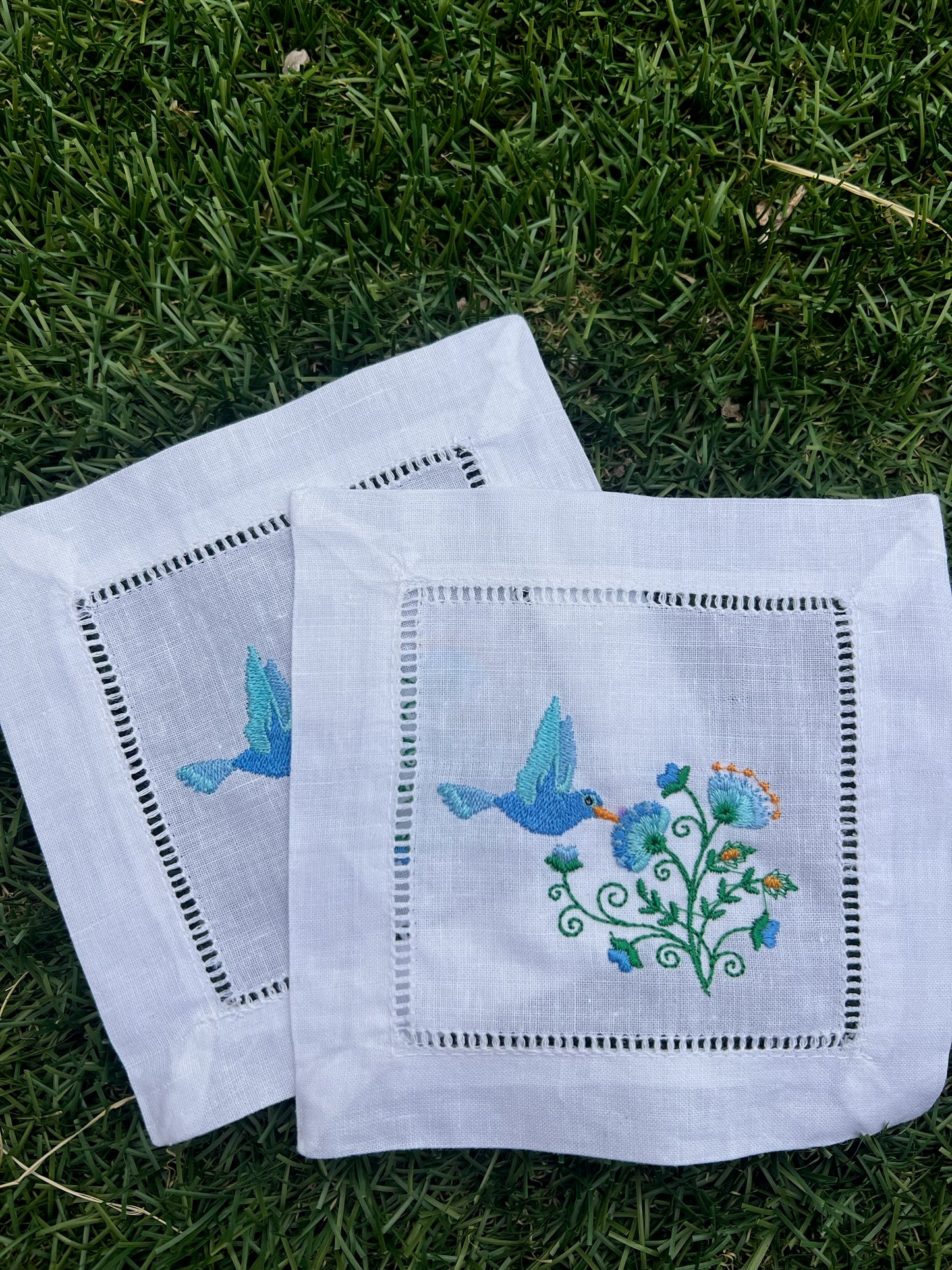 Hummingbird Linen Coasters