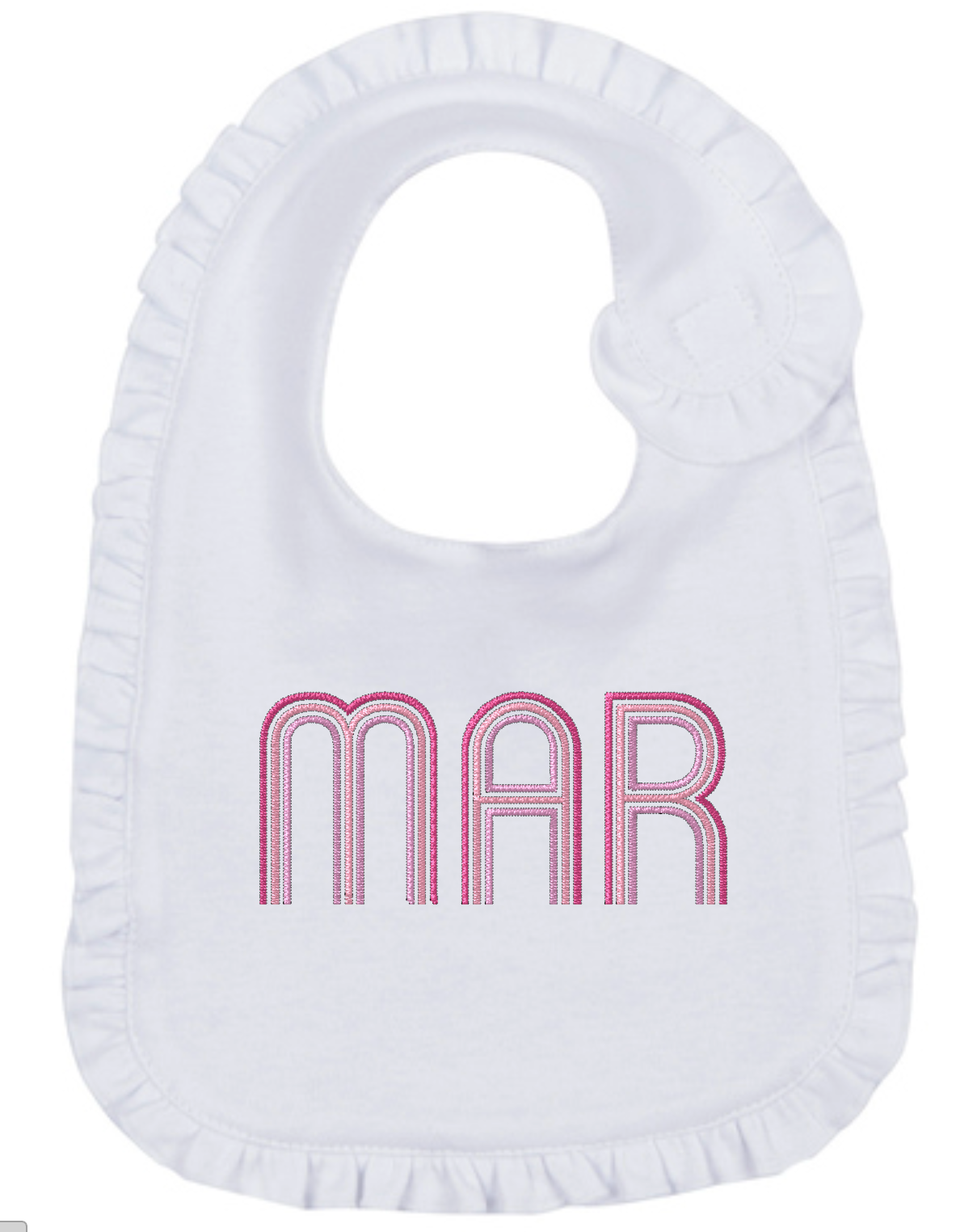 Ruffled Baby Bib: Monogramming Options